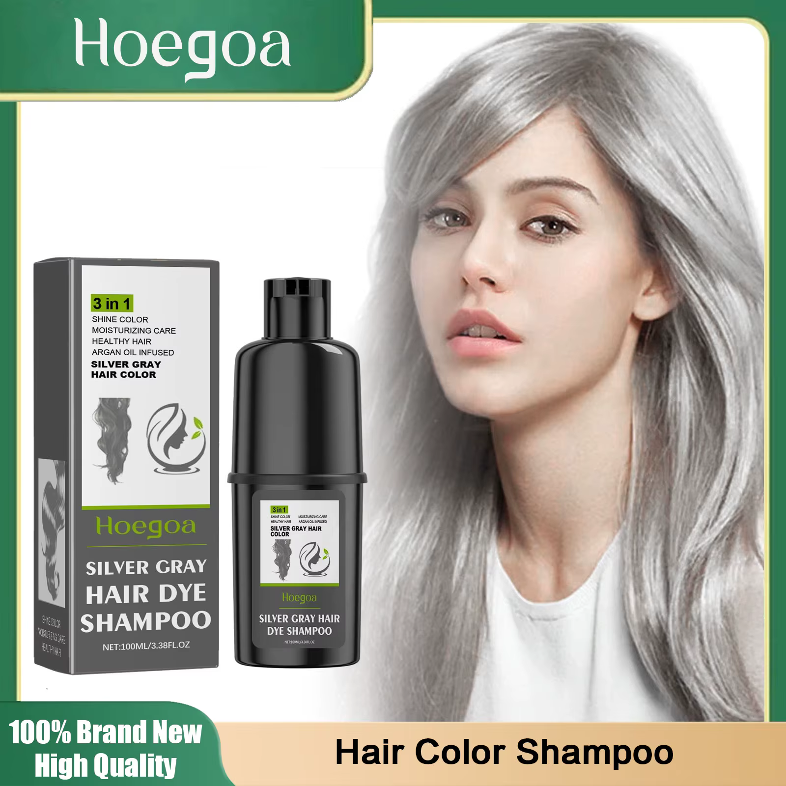 Shampooing de coloration des cheveux 3 en 1 pour hommes et femmes