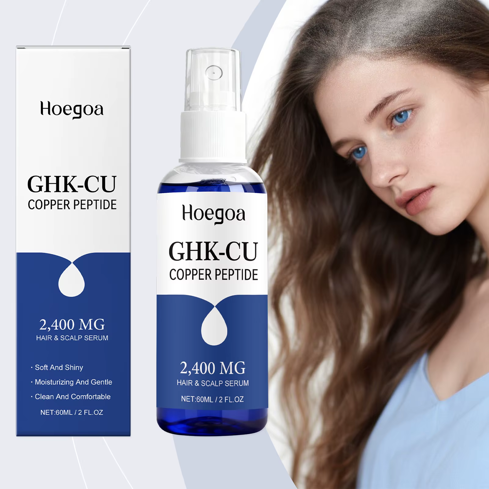 Sérum capillaire en spray GHK Cu Copper Peptide 60 ml