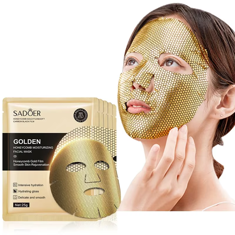 20 pièces SADOER 24K or hydratant masques pour le visage soins de la peau raffermissant nourrissant lisse rajeunissement de la peau masque feuilles masque