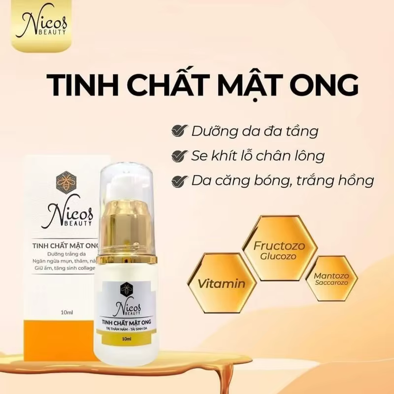 Combo Crème pour le visage au riz et sérum à l'essence de miel Nicos Thanh Nhi, pour une peau éclatante et unifiée