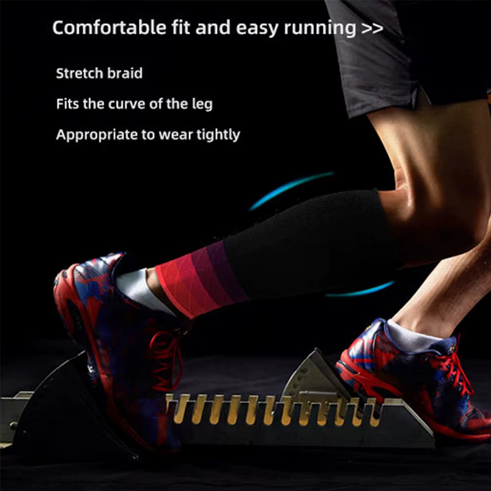 1 paire de manchons de Compression de mollet de sport, attelle de tibia, chaussettes de Compression de jambe pour soulager la douleur, course à pied, travail, voyage