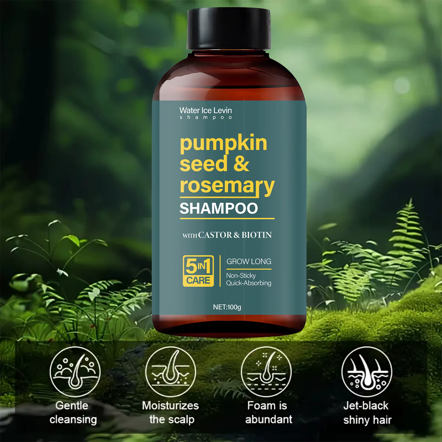 Shampoing à l‘Huile de Graines de Citrouille et Romarin 100g