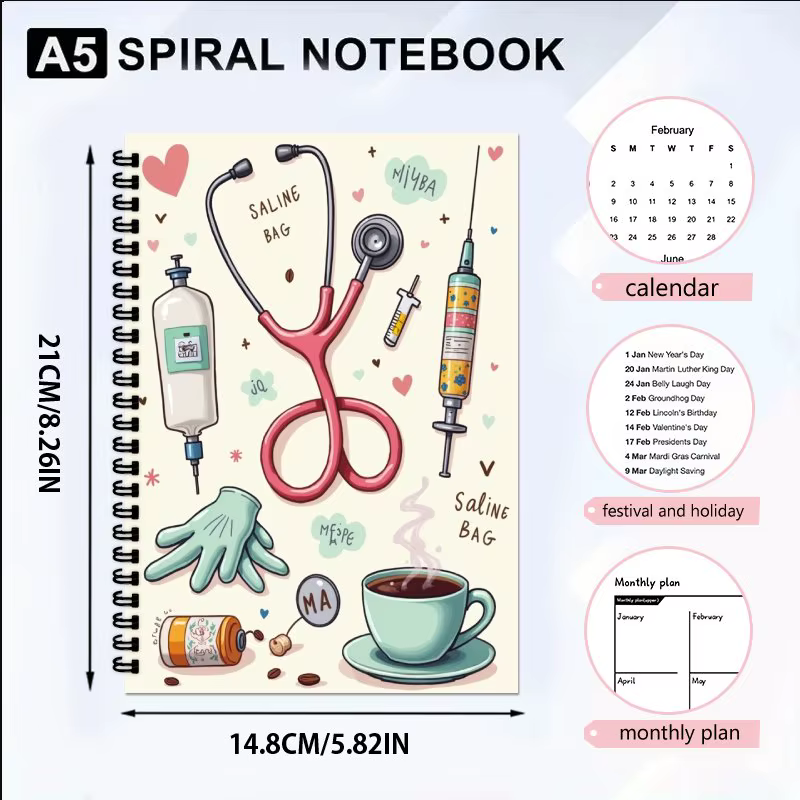 Carnet spirale pour assistant médical et infirmière, un cadeau mignon et pratique pour les femmes et les professionnels de la santé