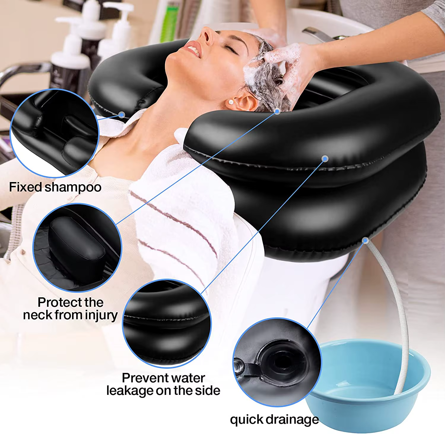 Bassin à shampoing gonflable portable