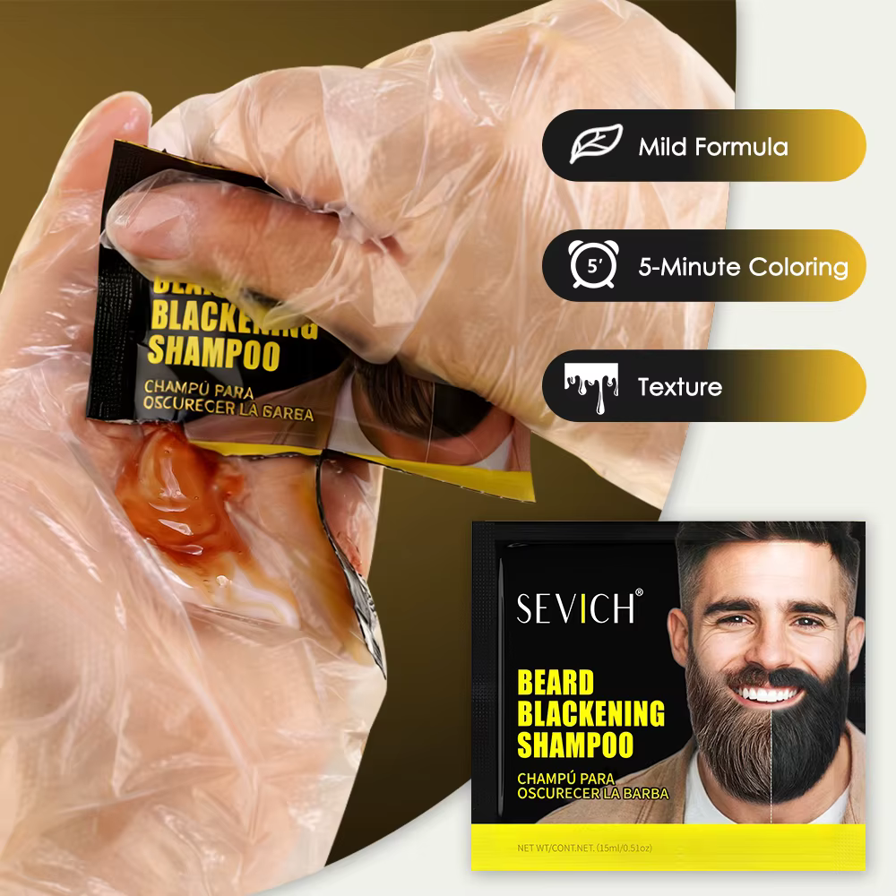 5 apprentis-Shampoing à barbe noircissant et nourrissant
