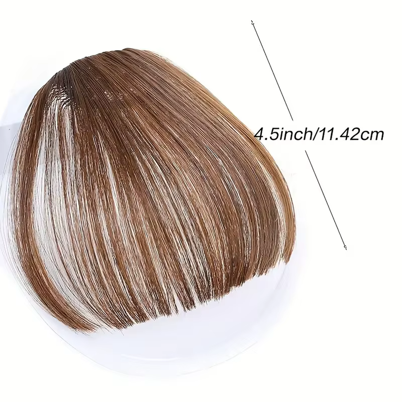 Frange de cheveux synthétique style air 3D, extension capillaire légère facile à porter avec clip