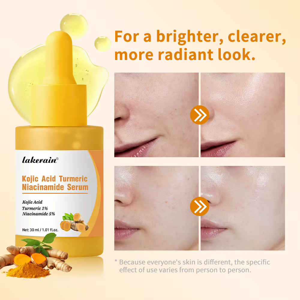 Sérum au curcuma à l'acide kojique, Capsules lumineuses Niacinamide, éclaircissante, hydratation, équilibrage, barrière cutanée, apaisant, soins du visage troublés