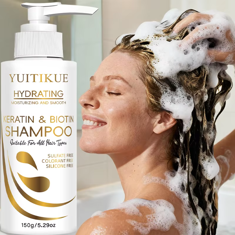 Shampoo à la kératine et à la biotine YUITIKUE - Mousse délicate