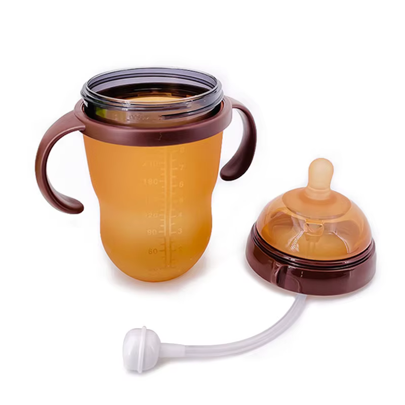 Bouteilles pour nouveau-né en Silicone sans BPA, avec poignée, à large ouverture, 0-36 mois, Anti-étouffement, biberons d'alimentation au lait pour bébé, 150ML/250ML