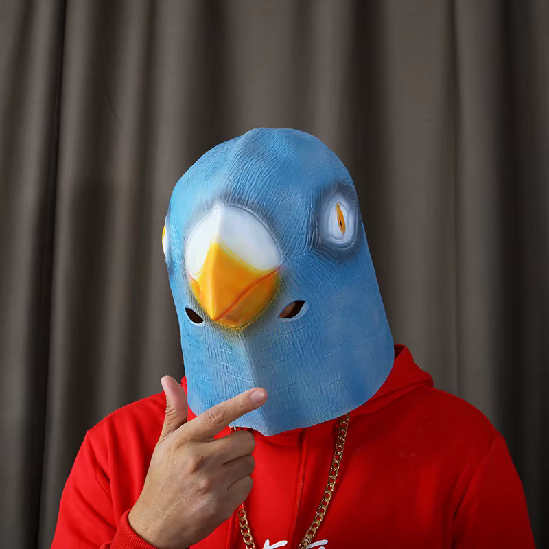 Masque de pigeon, costume fantaisie pour Halloween, masque amusant et mignon en forme de tête d'oiseau pour fête costumée