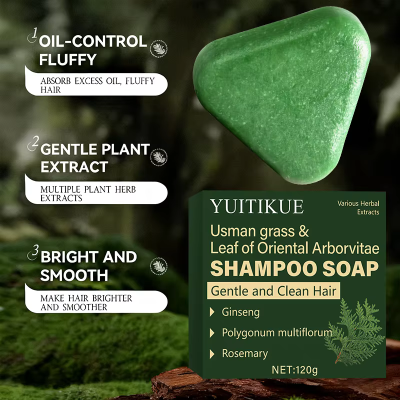 Usman Herbal Shampoo Bar - Nettoyage doux pour le cuir chevelu à contrôle de l'huile