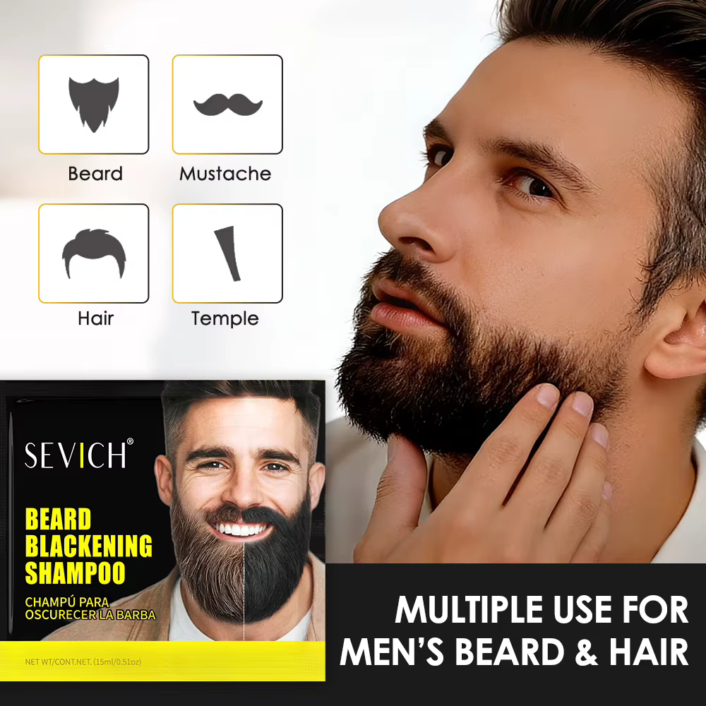5 apprentis-Shampoing à barbe noircissant et nourrissant