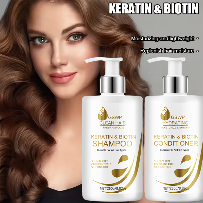 Shampooing et après-shampoing à la kératine et à la biotine GSWP