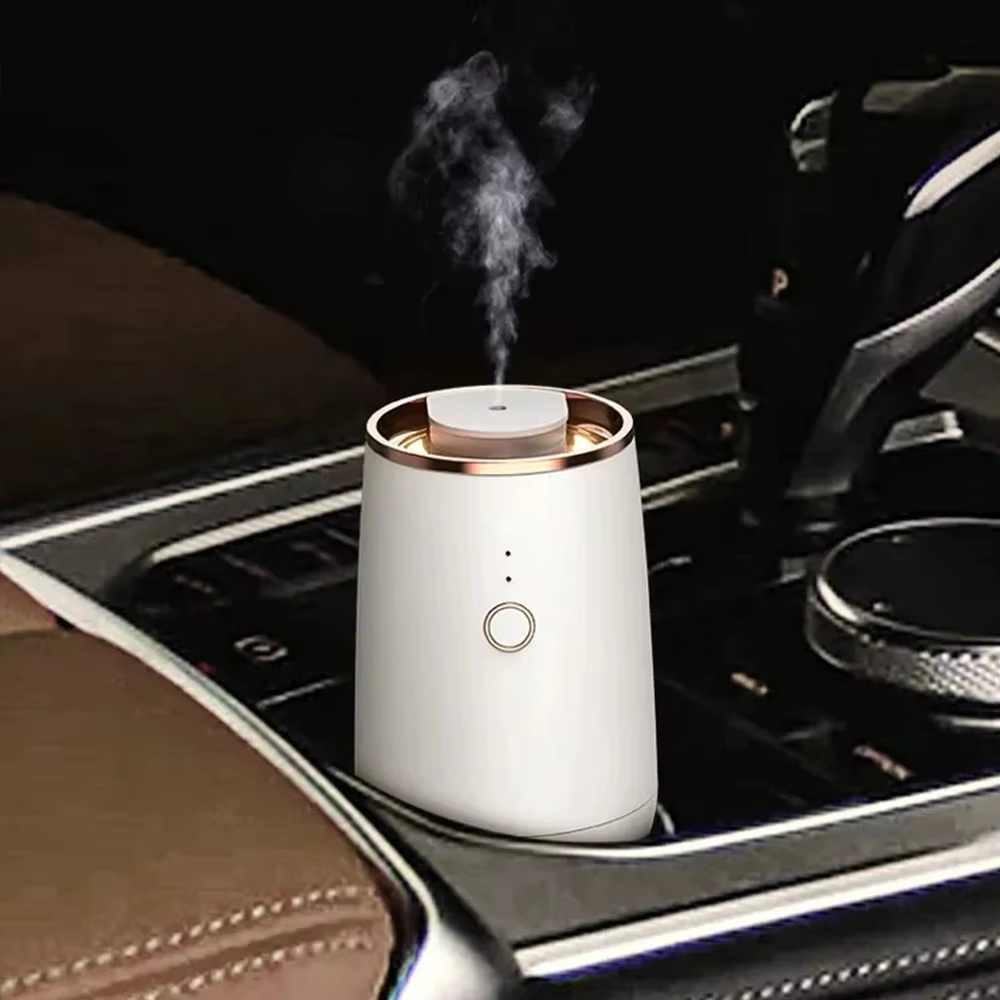 Diffuseur d'arômes rechargeable par USB, désodorisant pour voiture, 9 lumières colorées, diffuseur de parfum aux huiles essentielles pour accessoires intérieurs de voiture
