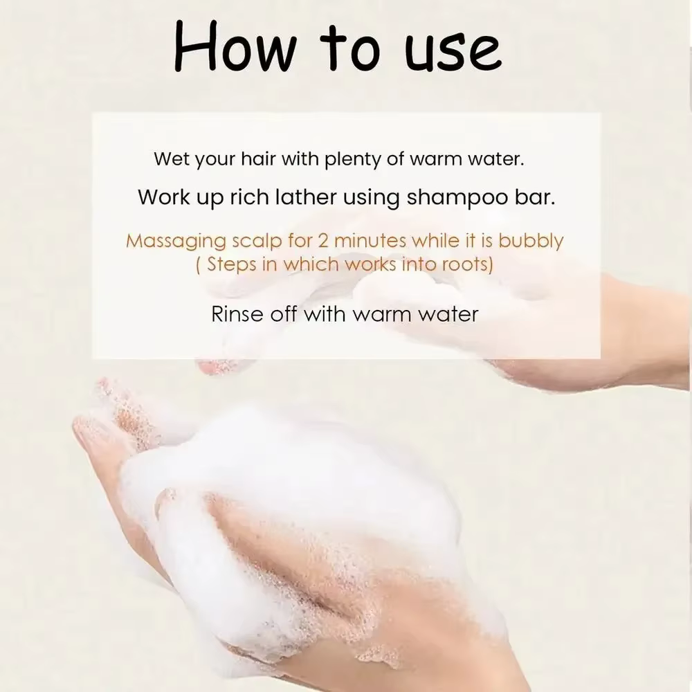 1/2/3 pièces riz biologique shampooing barre de savon nettoie sans huile conditionnement