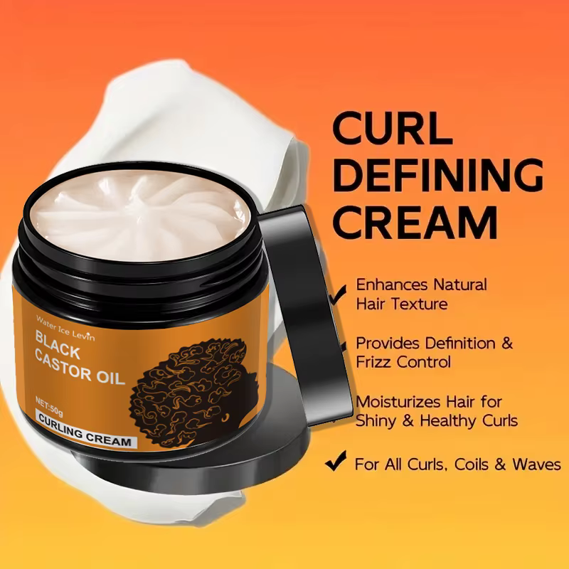 Crème à friser à l'huile de ricin noir