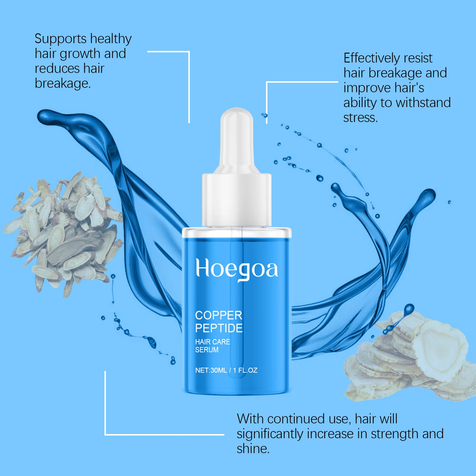 Sérum de croissance des cheveux au Peptide de cuivre
