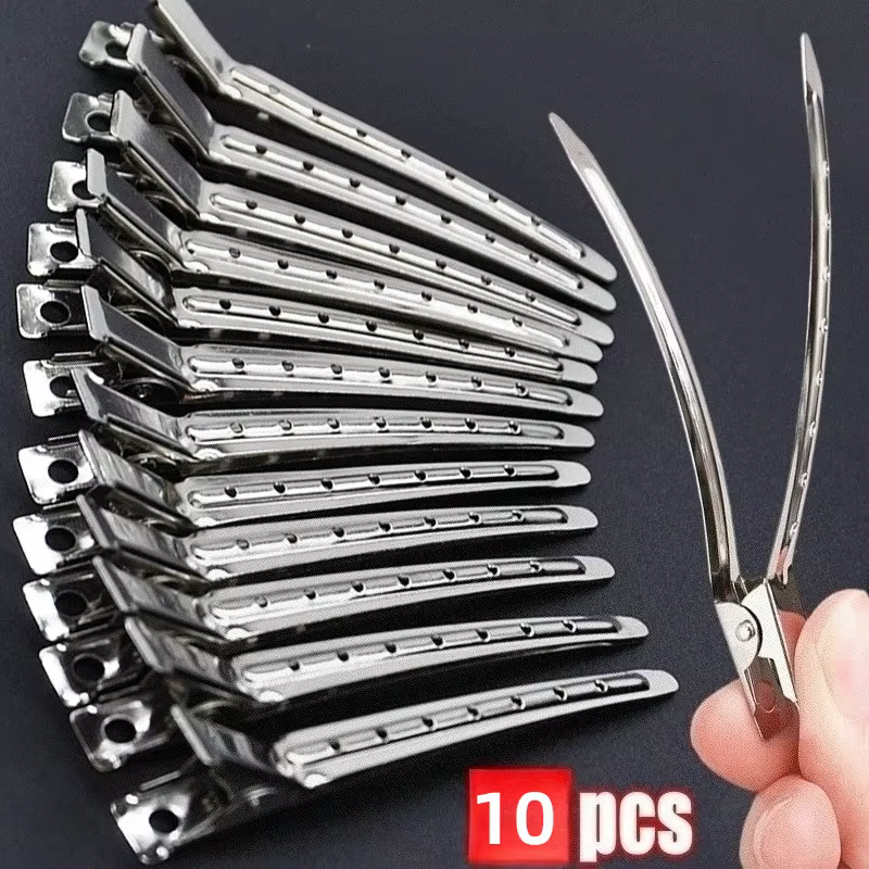 Pinces de soins capillaires pour femmes, pinces de séparation en métal et acier pour coiffure, barbier, coupe de cheveux, outils de coiffure, racine de cheveux, épingle à cheveux moelleuse