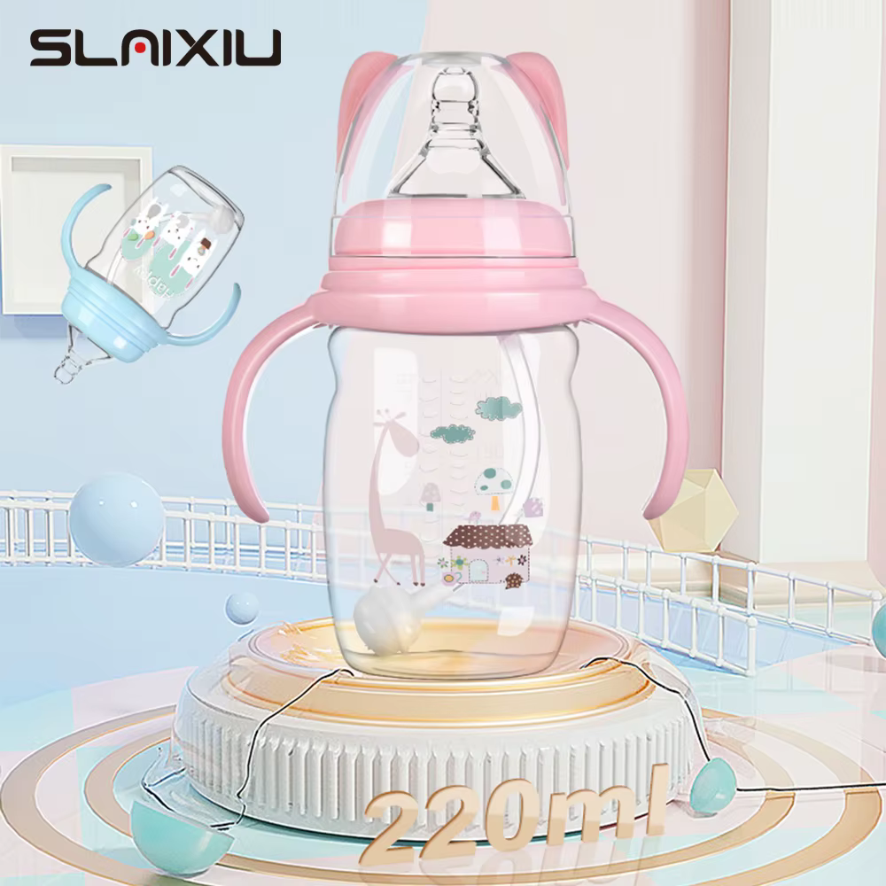 Biberons pour bébé, biberon de lait Anti-chute avec paille, biberon Anti-chaud avec poignée, alimentation du lait pour bébé