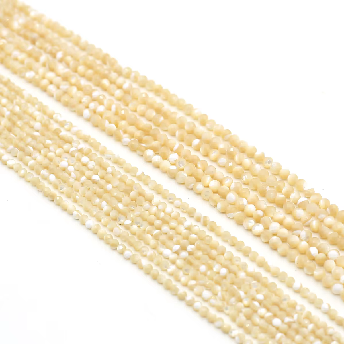 Perles de coquillage en nacre coquille jaune naturelle 3 4mm perles à facettes de haute qualité pour la fabrication de bijoux collier à faire soi-même Bracelet 14''