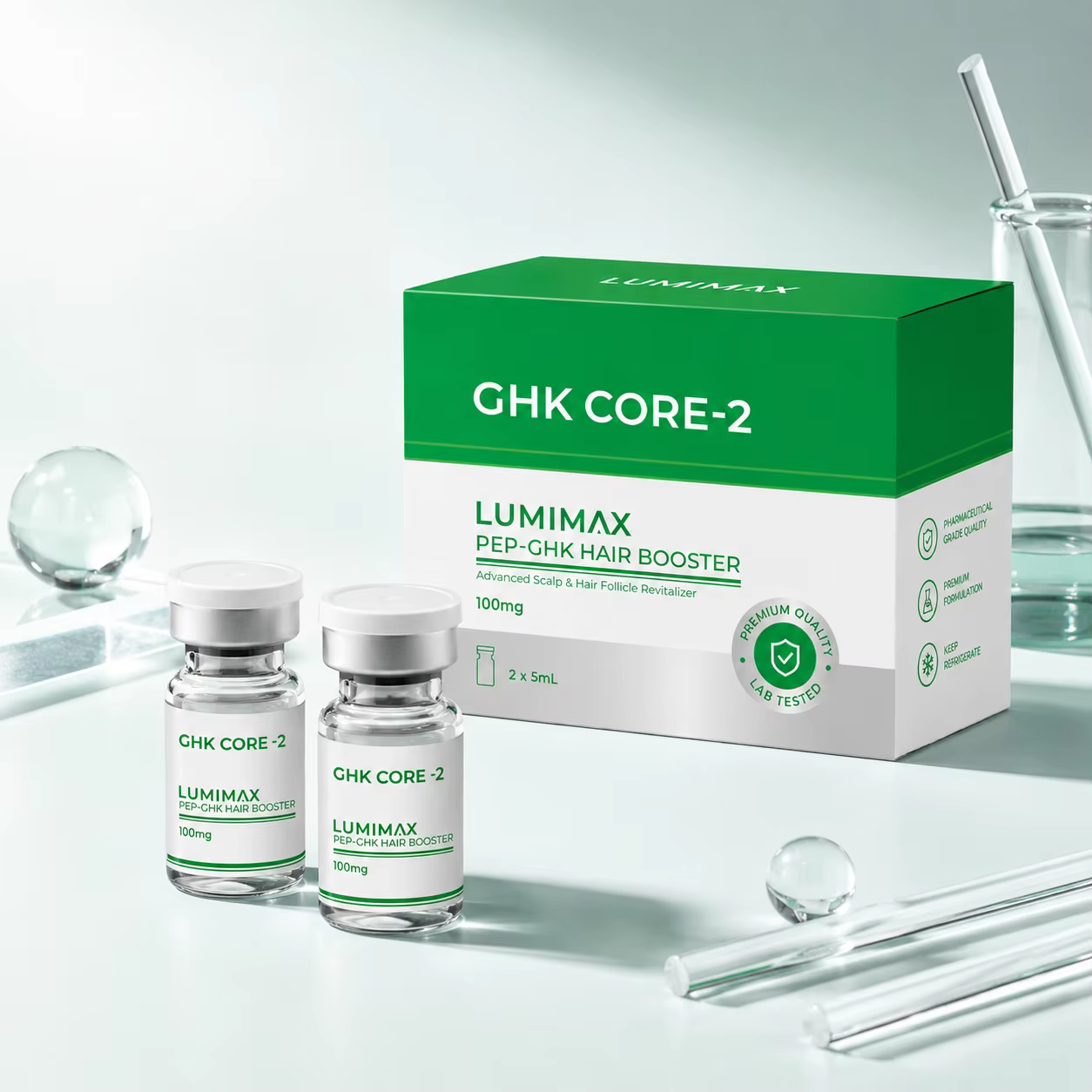 Sérum de croissance capillaire au peptide GHKCU LUMIMAX