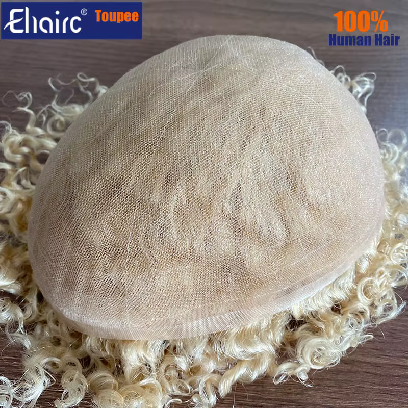 Blond 613 Afro pleine dentelle toupet perruques pour hommes noirs 6