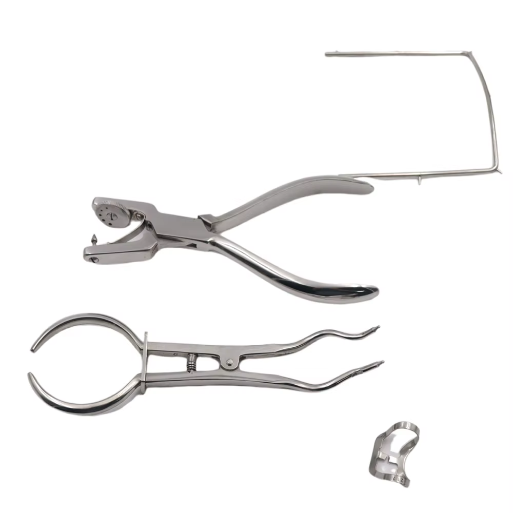 Procedures dentaires ensemble complet de 12 pièces avec perforateur de barrage en caoutchouc pince perforatrice soins orthodontiques précis