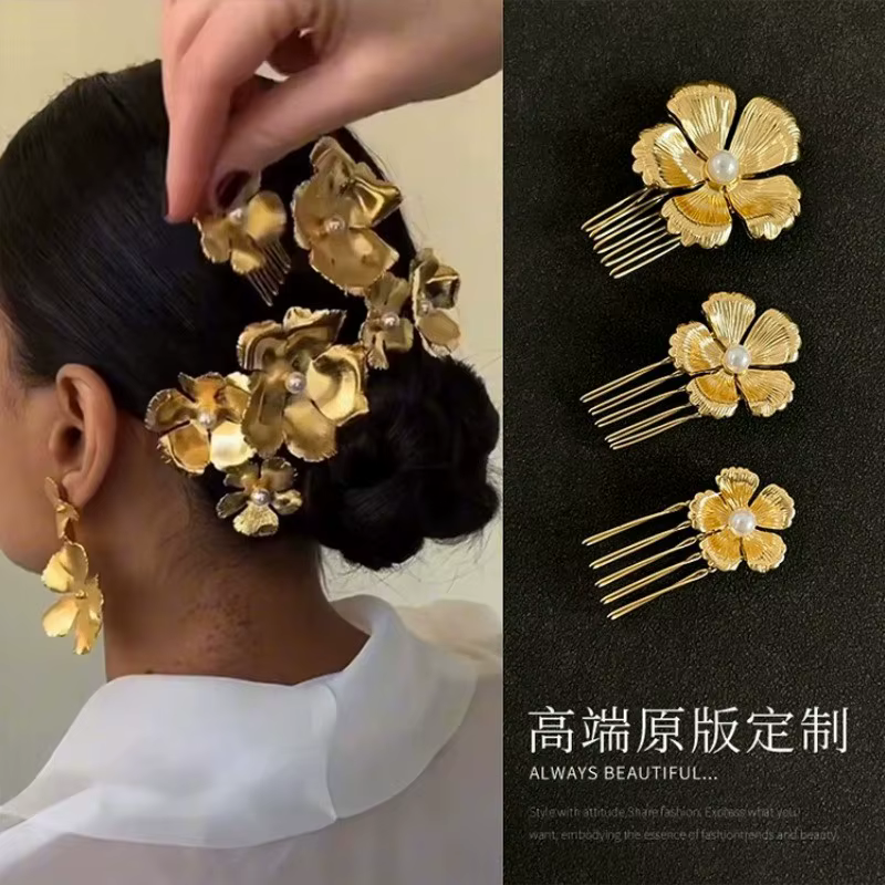Peigne à cheveux de luxe en perles de Style français