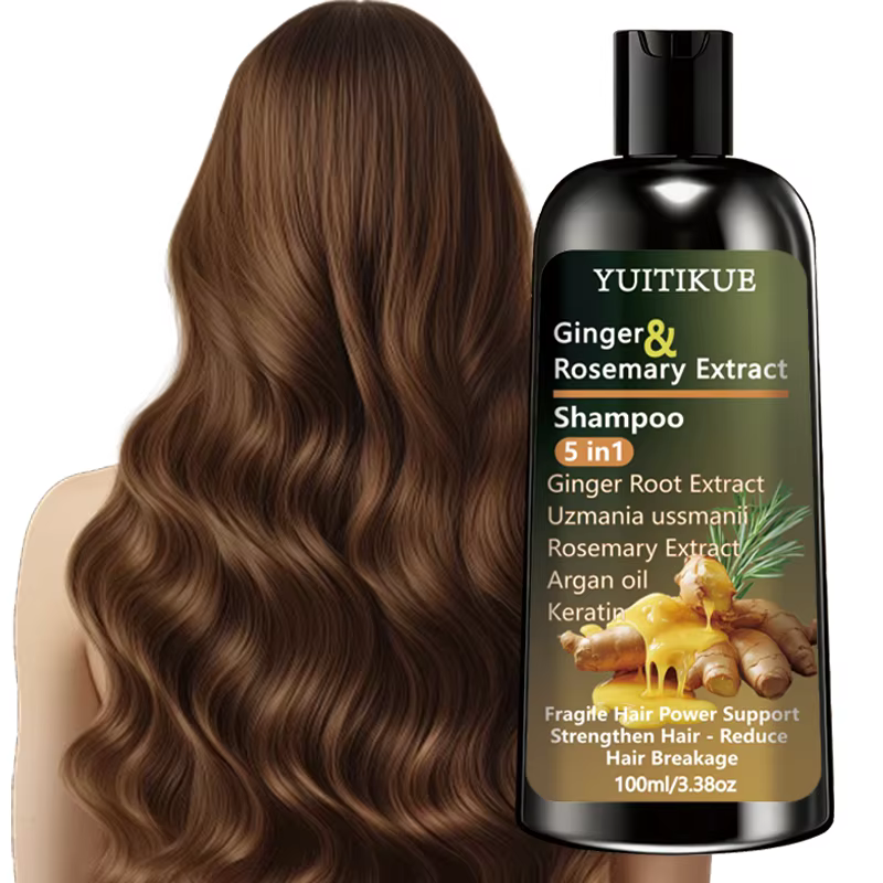 YUITIKUE Shampooing à l'extrait de gingembre et de romarin 5 en 1 : nourrit intensif
