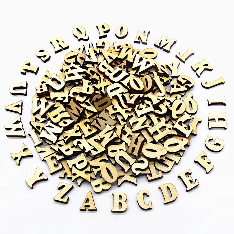 208 pièces 8 ensemble 26 lettres de l'alphabet anglais numéro en bois en bois artisanat d'art décoratif de la maison lettre affichage numérique