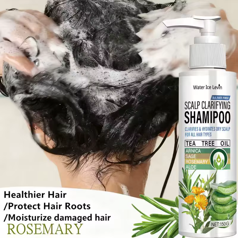Shampoing clarifiant pour cuir chevelu sans sulfate Water Ice Levin avec huile d'arbre à thé et aloès – Hydrate