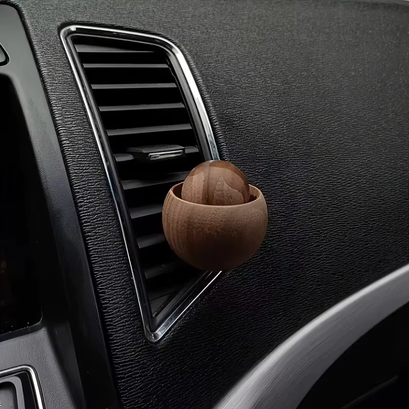 Diffuseurs d'huiles essentielles en bois pour voiture - Design sphérique, diffuseur de parfum pour chambre, maison, voiture, diffusion de parfum naturel