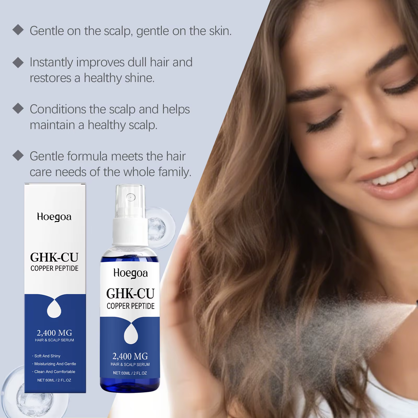 Sérum capillaire à base de peptides de cuivre