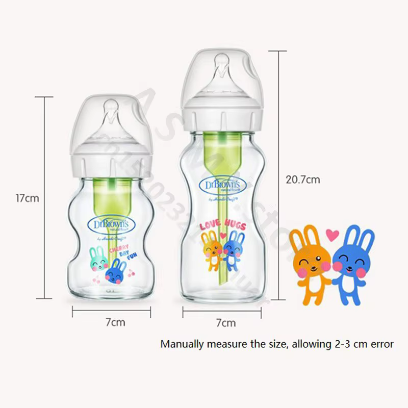 Biberon en verre pour nouveau-né Dr. Brown, large diamètre, anti-colique, séparation gaz-liquide 150ML + ensemble combiné 270ML