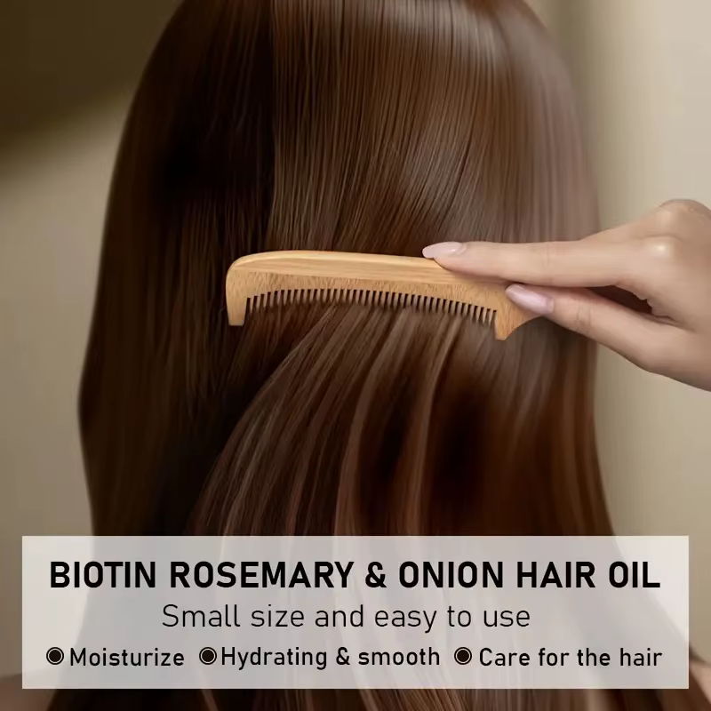 Huile capillaire à la biotine avec romarin et oignon - Hydrate les cheveux secs