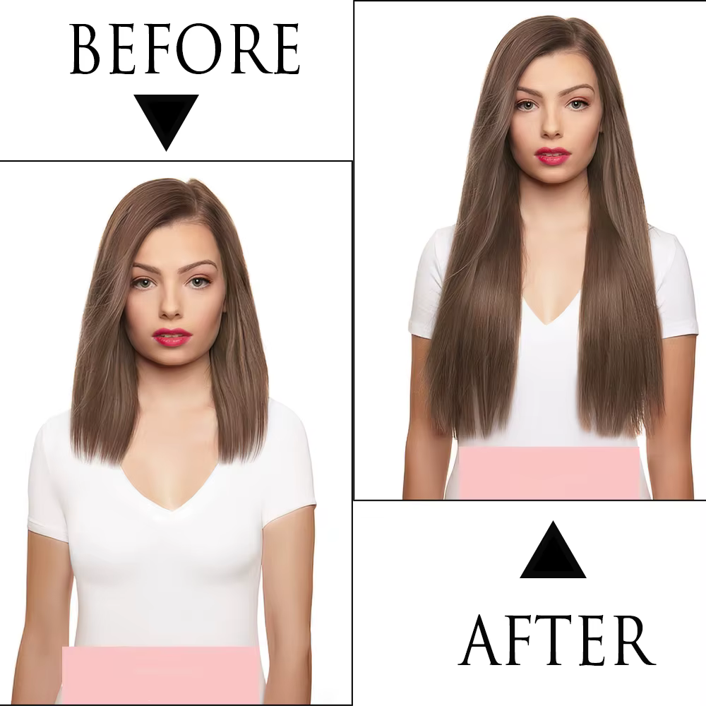 Coiffure longue et lisse, Extension capillaire naturelle à 5 clips, postiche en Fiber synthétique résistante à la chaleur, 22 "32", noir, marron, blond