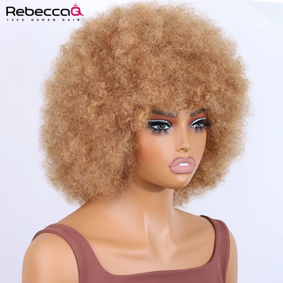 Perruques afro bouclées crépues blondes pour femmes noires