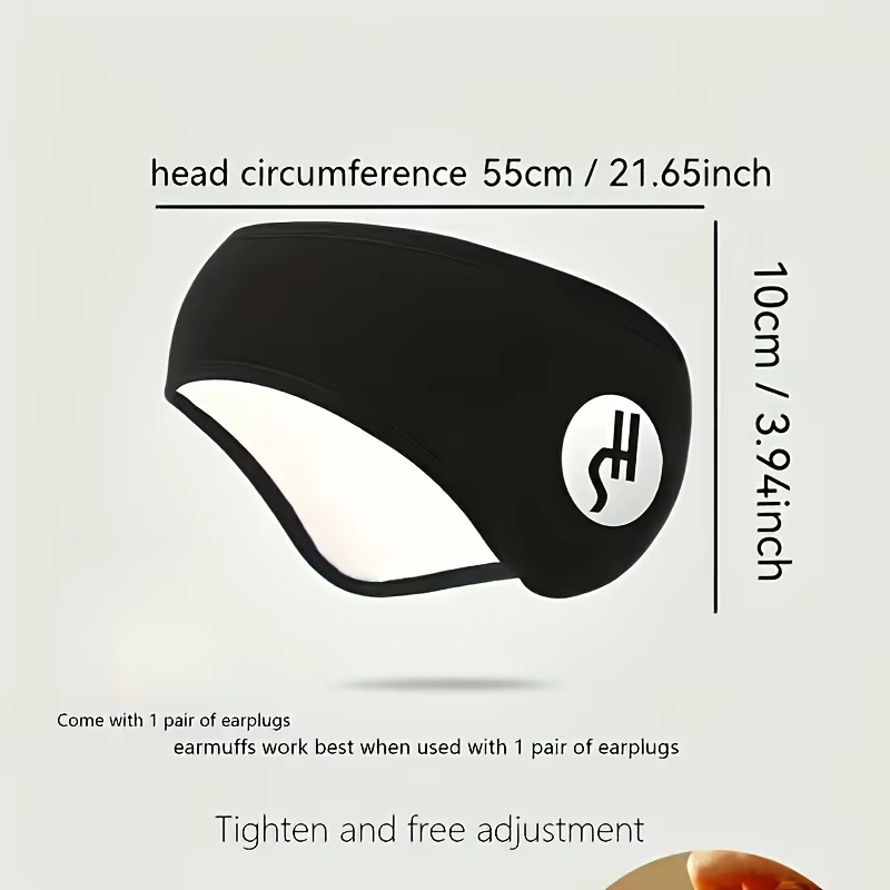Masque de sommeil anti-bruit avec protège-oreilles - Tissu en polyester doux et réglable, adapté aux voyages et à la maison