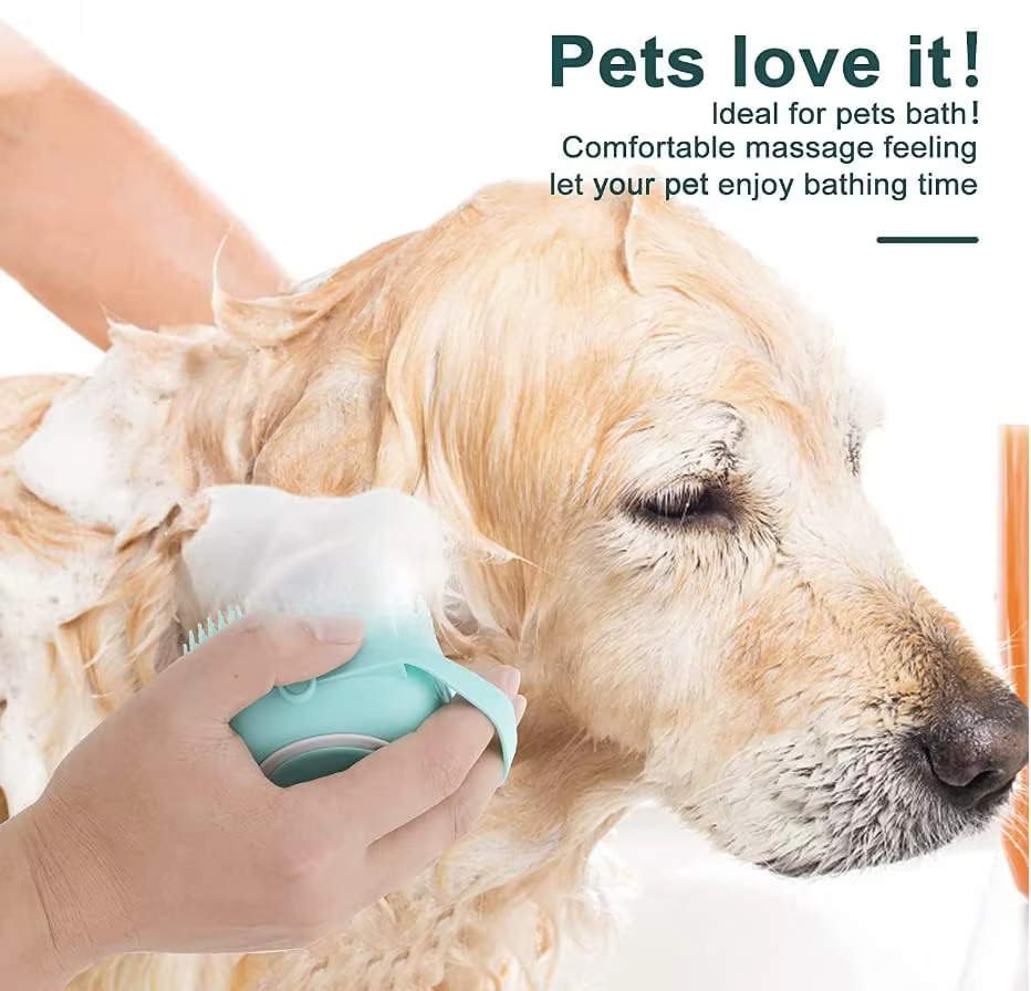Brosse à shampoing pour chien - Articles de toilettage et de bain pour chiens et chats - Brosse de bain pour poils longs et courts - Brosse de douche de qualité supérieure