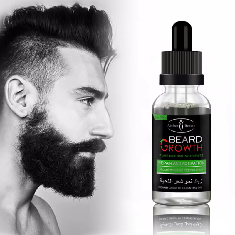 Huile de Croissance de Barbe Biologique Naturelle pour Homme