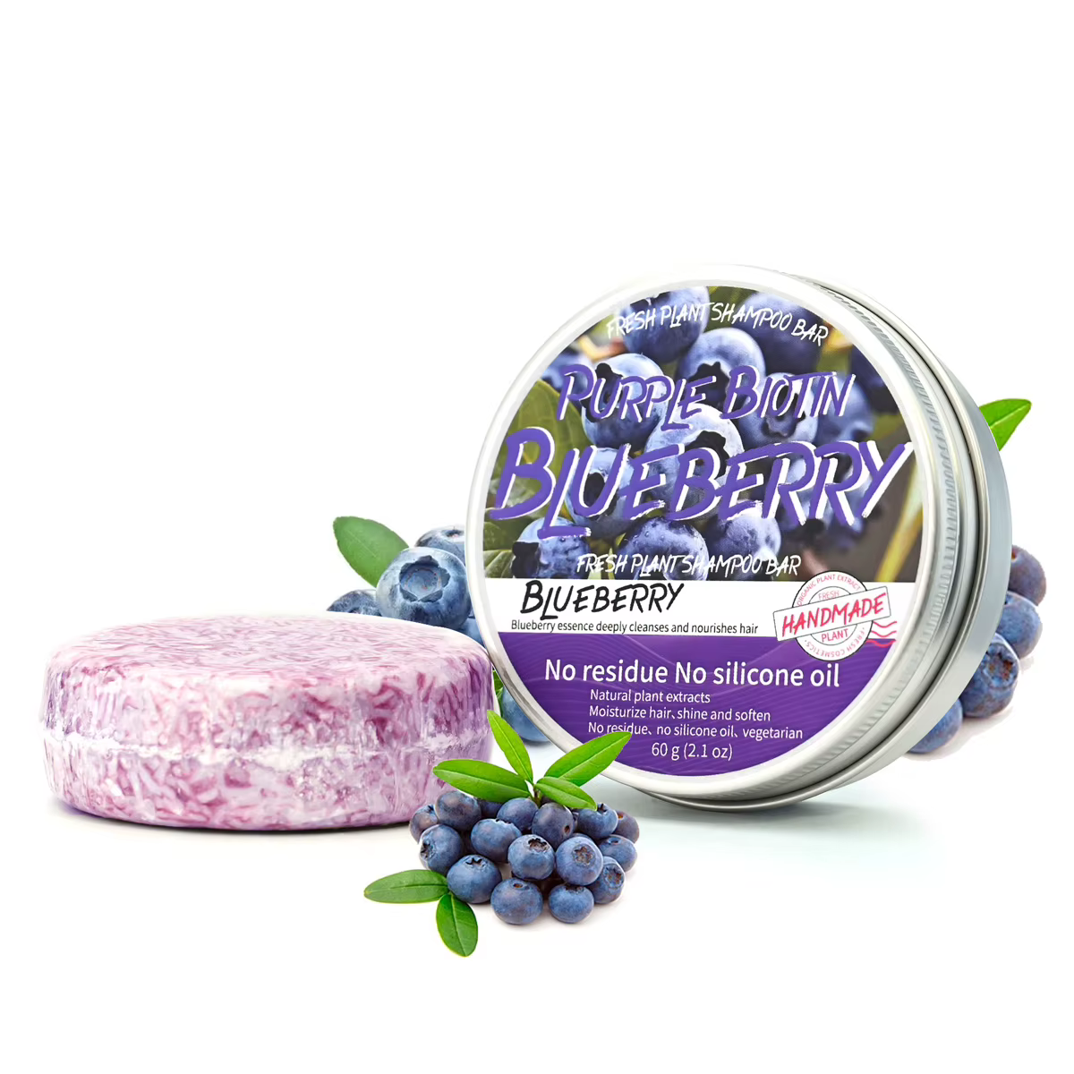 Shampooing Solide Naturel à la Cerise Sans Silicone à Base de Plantes pour Éliminer les Graisses et Hydrater les
