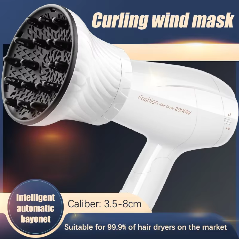 Diffuseur de cheveux universel Adaptable pour sèche-cheveux avec conception rotative cheveux bouclés grande capuche de vent forme fixe dispersant le vent