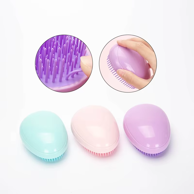 Mini brosse à cheveux ronde en forme d'œuf