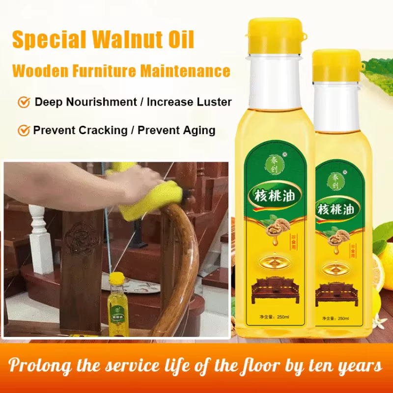 Wenplay – cire de sol en bois massif, entretien des meubles en acajou, huile de noix, 300ml, soins Anti-fissure, cire de sol légère éclaircissante