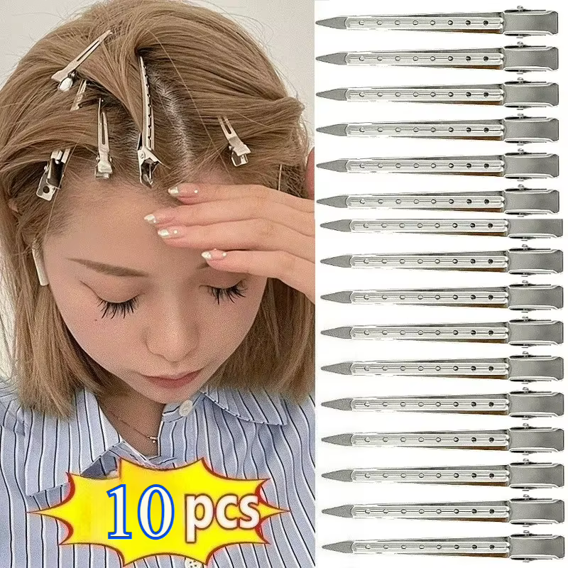 Pinces de soins capillaires pour femmes, pinces de séparation en métal et acier pour coiffure, barbier, coupe de cheveux, outils de coiffure, racine de cheveux, épingle à cheveux moelleuse