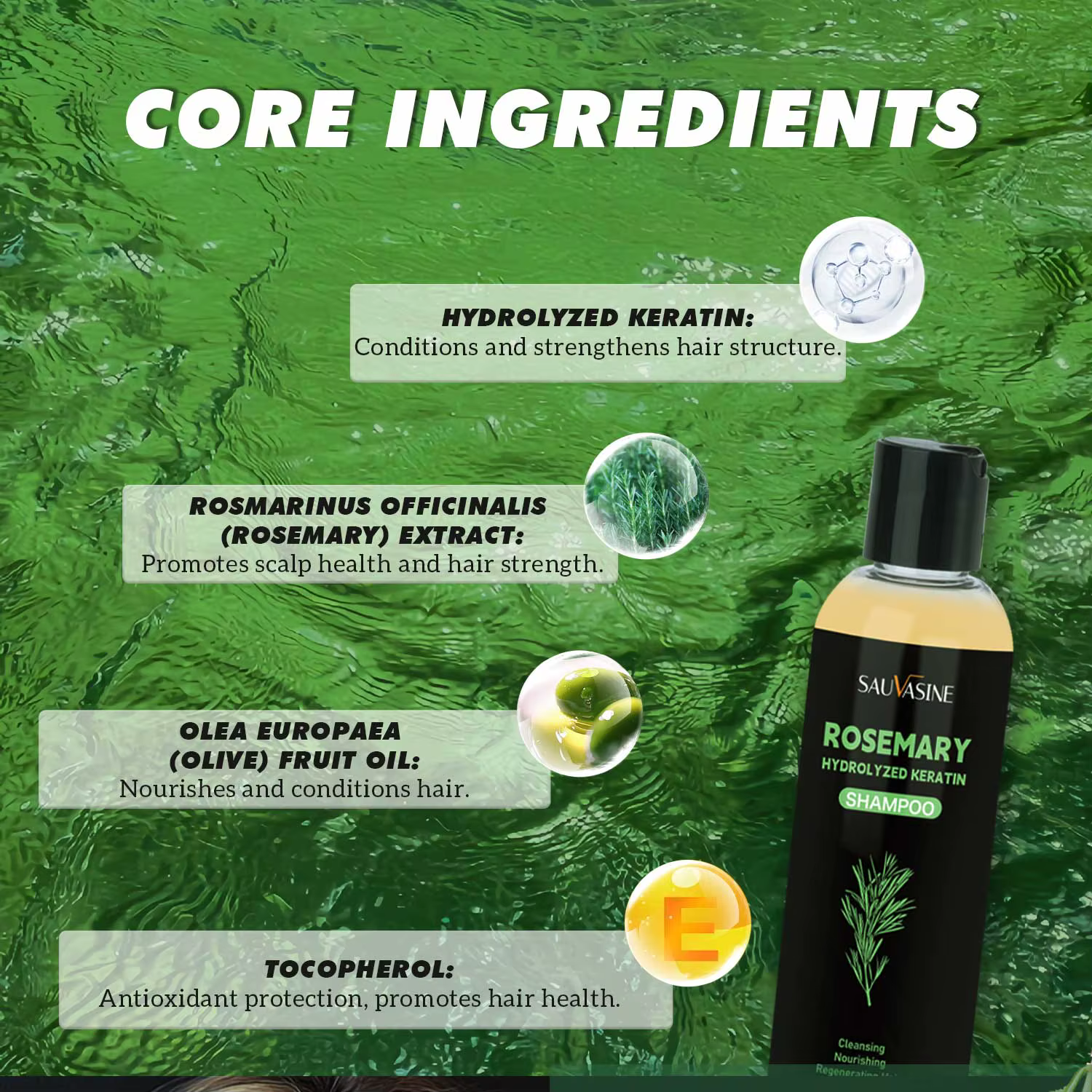 Shampoing au romarin biologique pour la croissance des cheveux