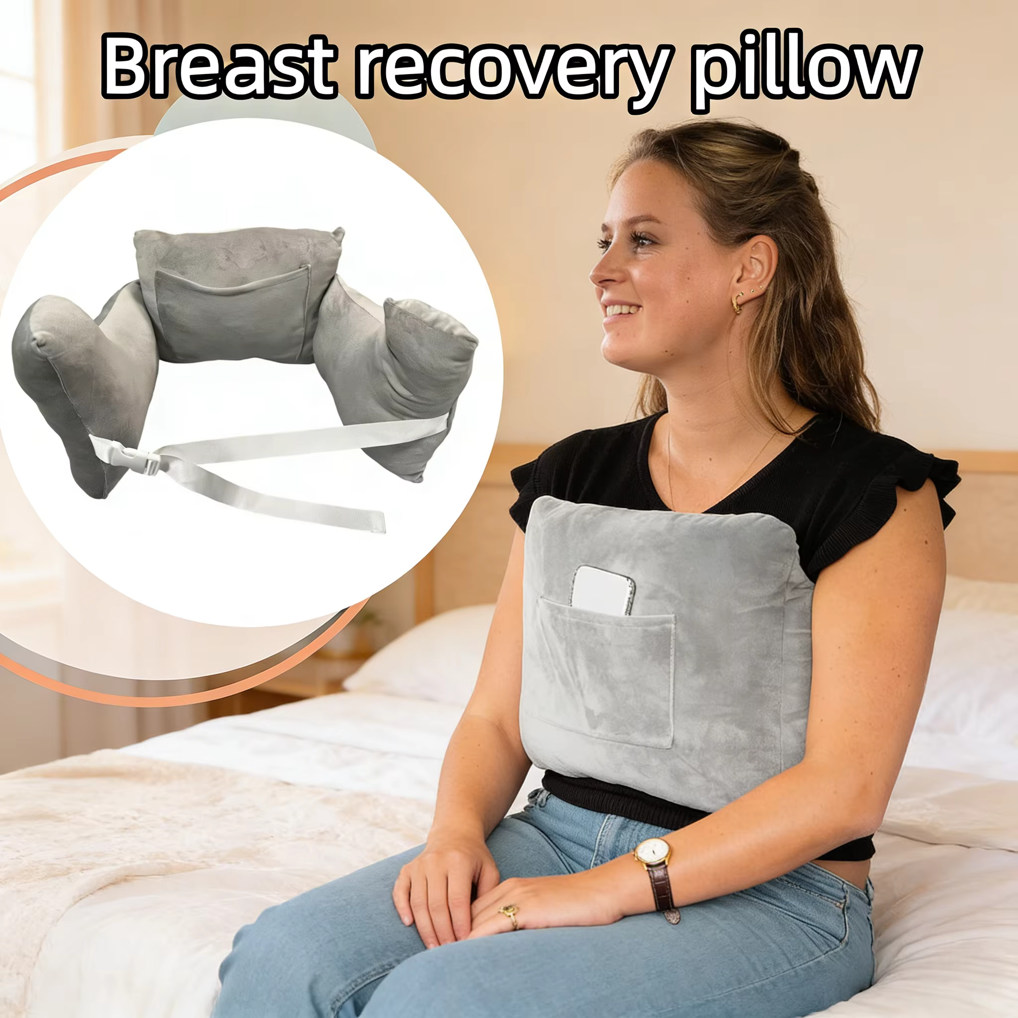 Oreiller de récupération spécial pour la poitrine après chirurgie, favorise la guérison et la reconstruction après mastectomie, oreiller de protection pour la guérison