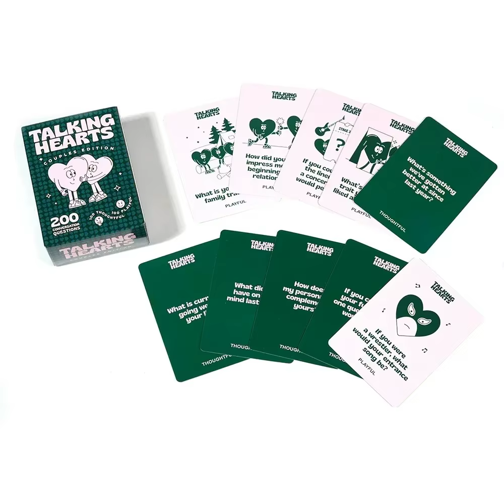 Jeu de cartes Taklig Hearts, jeux de société romantiques pour couples, jeux de cartes interactifs, cartes de conversation Talking Hearts, Saint-Valentin