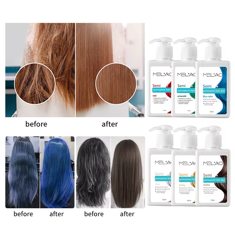 MELAO Après-shampoing et shampoing déposant de couleur 3 en 1 – Teinture capillaire naturelle à base de plantes pour