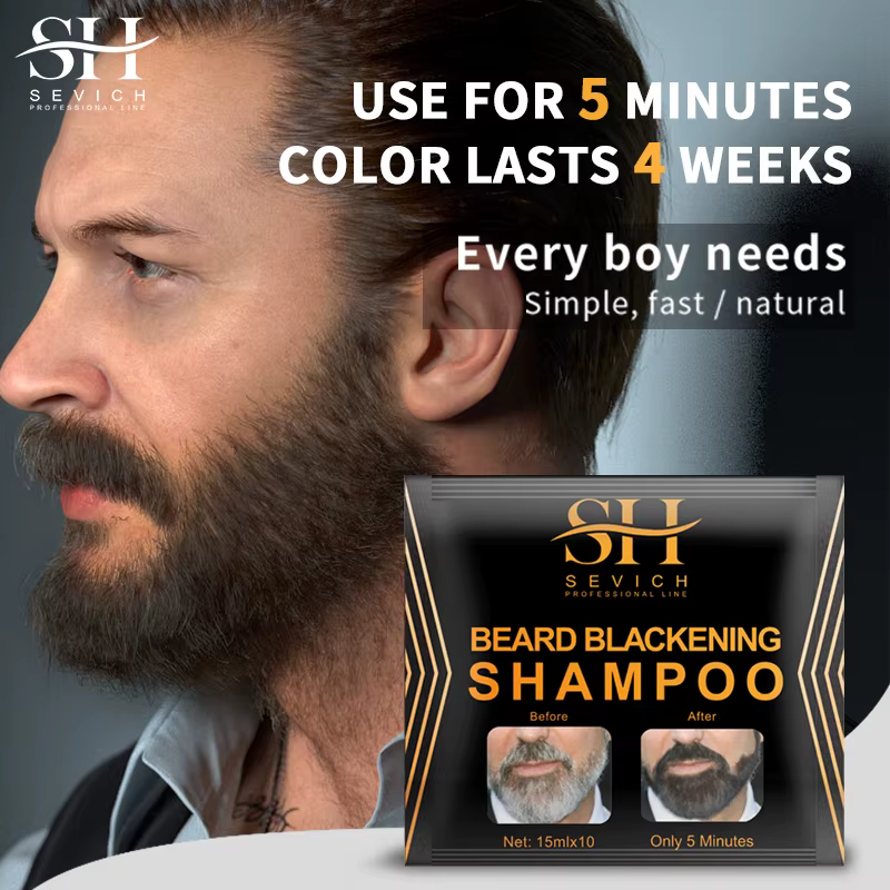 5-20 pièces teinture pour cheveux naturels shampooing pour barbe noire peinture